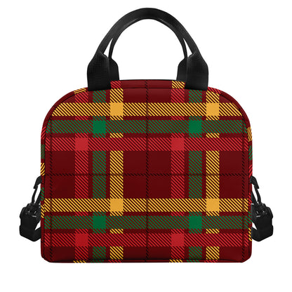 Red Green And Yellow Stewart Print Insulated Lunch Bag
