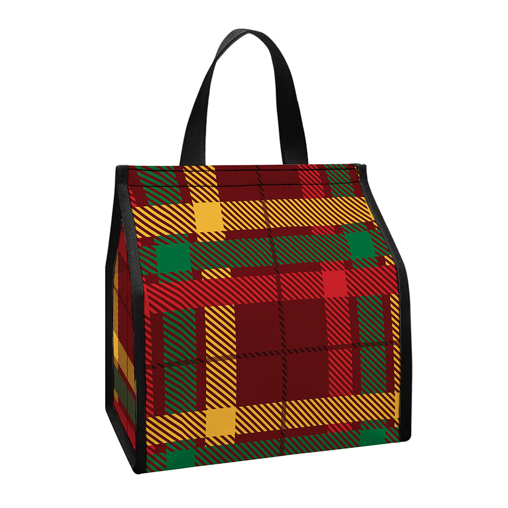 Red Green And Yellow Stewart Print Insulated Lunch Tote