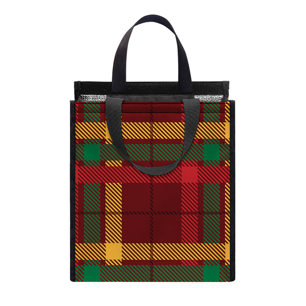 Red Green And Yellow Stewart Print Insulated Lunch Tote