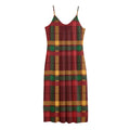 Red Green And Yellow Stewart Print Jersey Midi Cami Dress