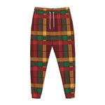Red Green And Yellow Stewart Print Jogger Pants