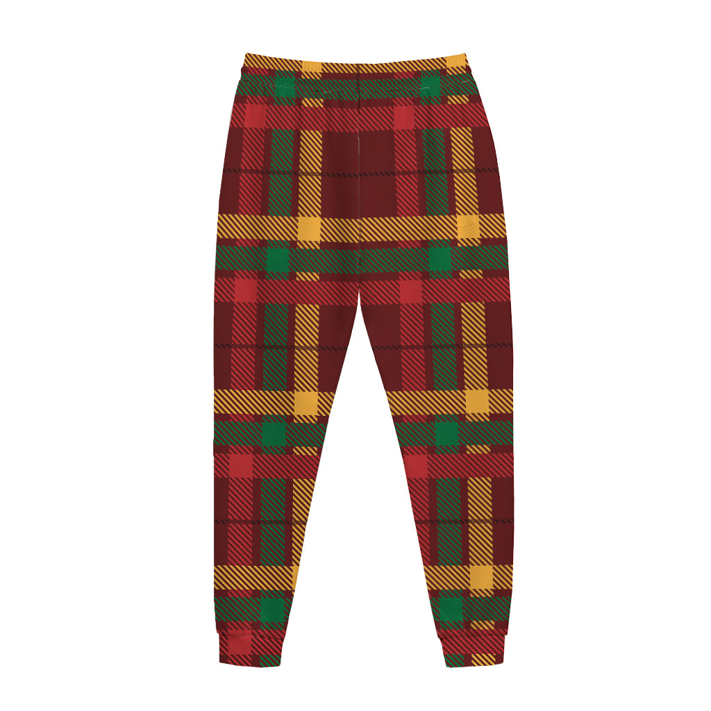 Red Green And Yellow Stewart Print Jogger Pants