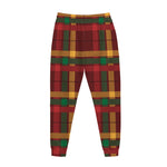 Red Green And Yellow Stewart Print Jogger Pants