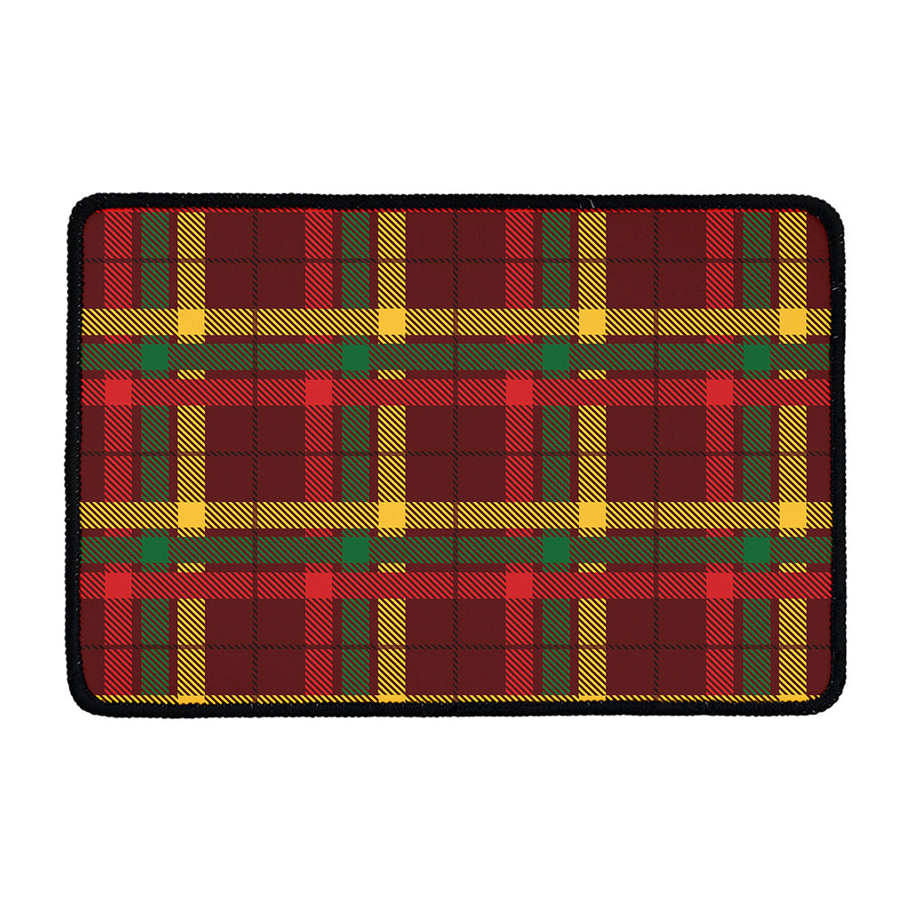Red Green And Yellow Stewart Print Kitchen Mat