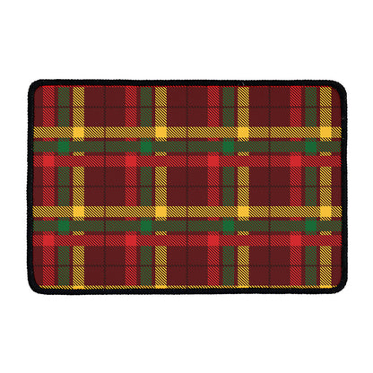 Red Green And Yellow Stewart Print Kitchen Mat