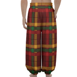 Red Green And Yellow Stewart Print Lantern Pants