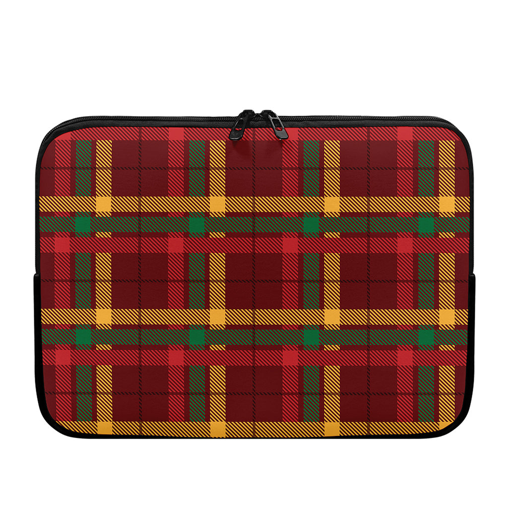 Red Green And Yellow Stewart Print Laptop Sleeve