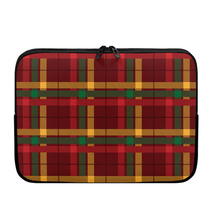 Red Green And Yellow Stewart Print Laptop Sleeve