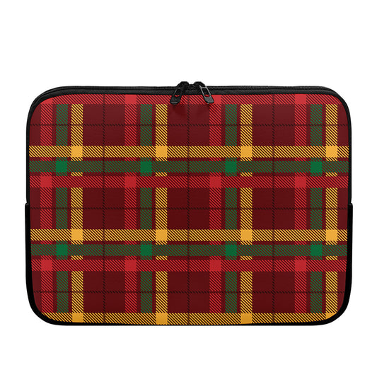 Red Green And Yellow Stewart Print Laptop Sleeve