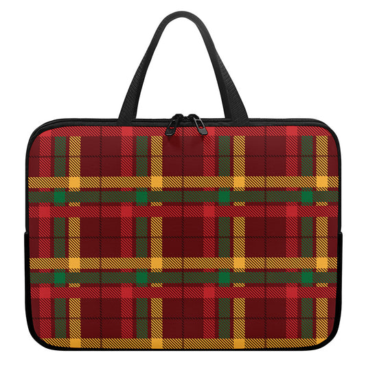 Red Green And Yellow Stewart Print Laptop Sleeve With Handle