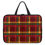 Red Green And Yellow Stewart Print Laptop Sleeve With Handle