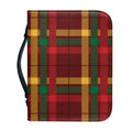 Red Green And Yellow Stewart Print Leather Bible Cover