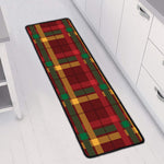 Red Green And Yellow Stewart Print Long Kitchen Mat