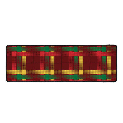 Red Green And Yellow Stewart Print Long Kitchen Mat