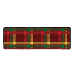 Red Green And Yellow Stewart Print Long Kitchen Mat