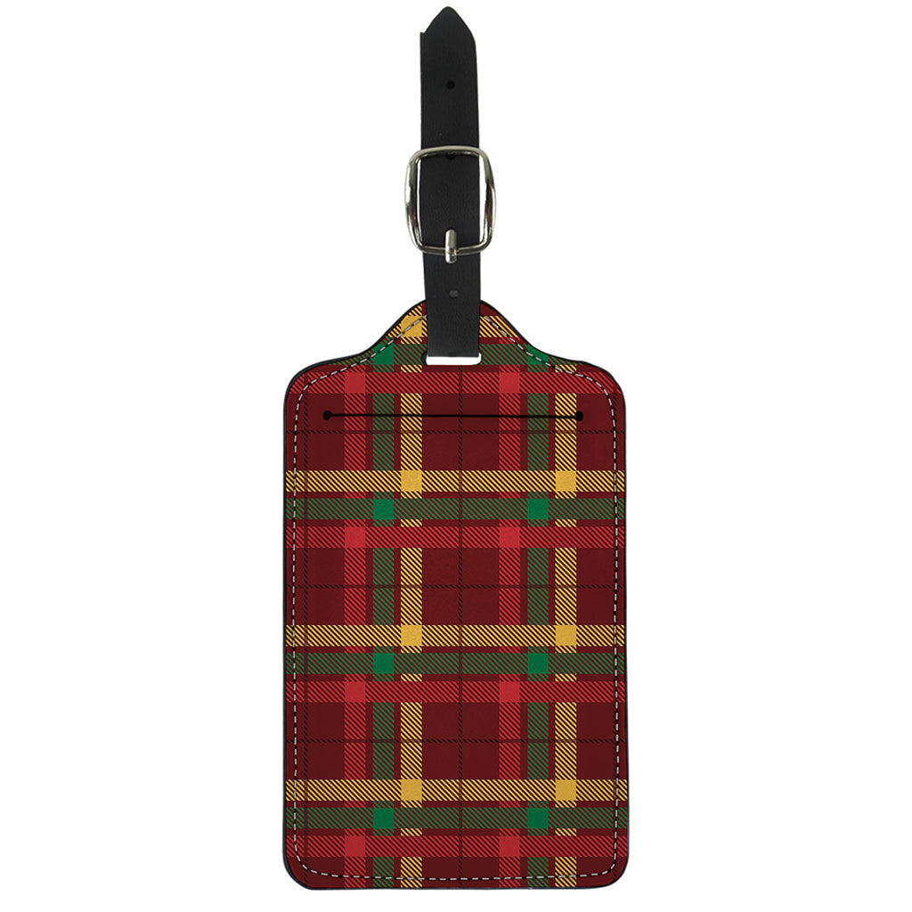 Red Green And Yellow Stewart Print Luggage Tag