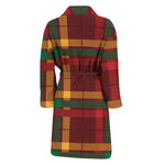 Red Green And Yellow Stewart Print Men's Bathrobe