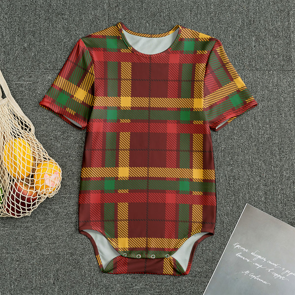 Red Green And Yellow Stewart Print Men's Bodysuit