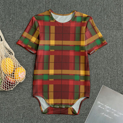 Red Green And Yellow Stewart Print Men's Bodysuit
