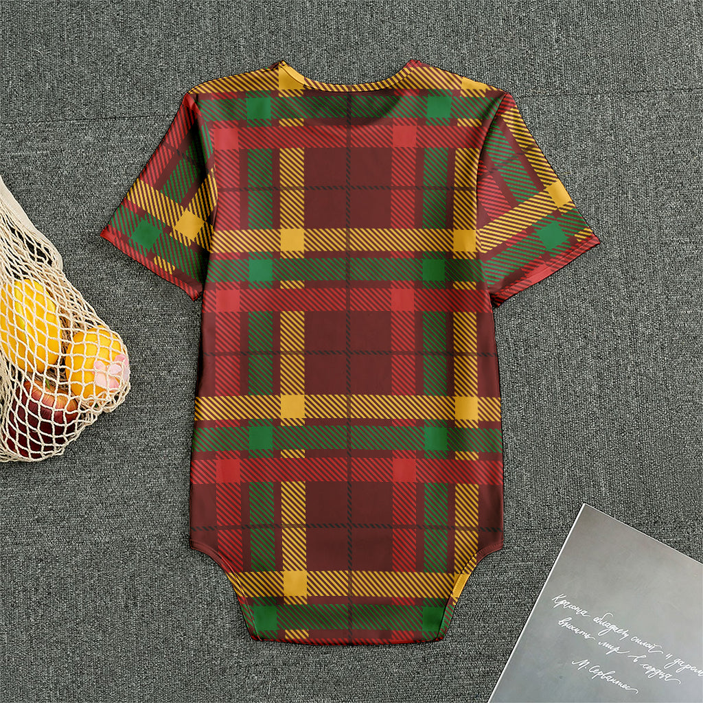 Red Green And Yellow Stewart Print Men's Bodysuit