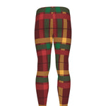 Red Green And Yellow Stewart Print Men's leggings