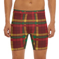 Red Green And Yellow Stewart Print Men's Long Boxer Briefs