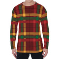 Red Green And Yellow Stewart Print Men's Long Sleeve T-Shirt
