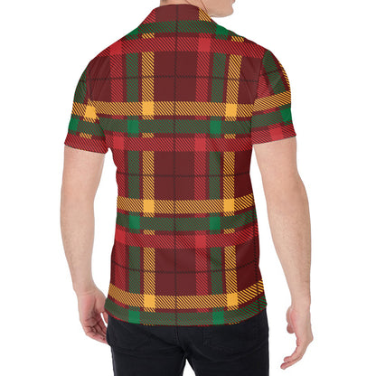 Red Green And Yellow Stewart Print Men's Shirt