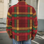 Red Green And Yellow Stewart Print Men's Shirt Jacket