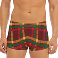 Red Green And Yellow Stewart Print Men's Short Boxer Briefs