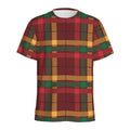 Red Green And Yellow Stewart Print Men's Athletic T-Shirt