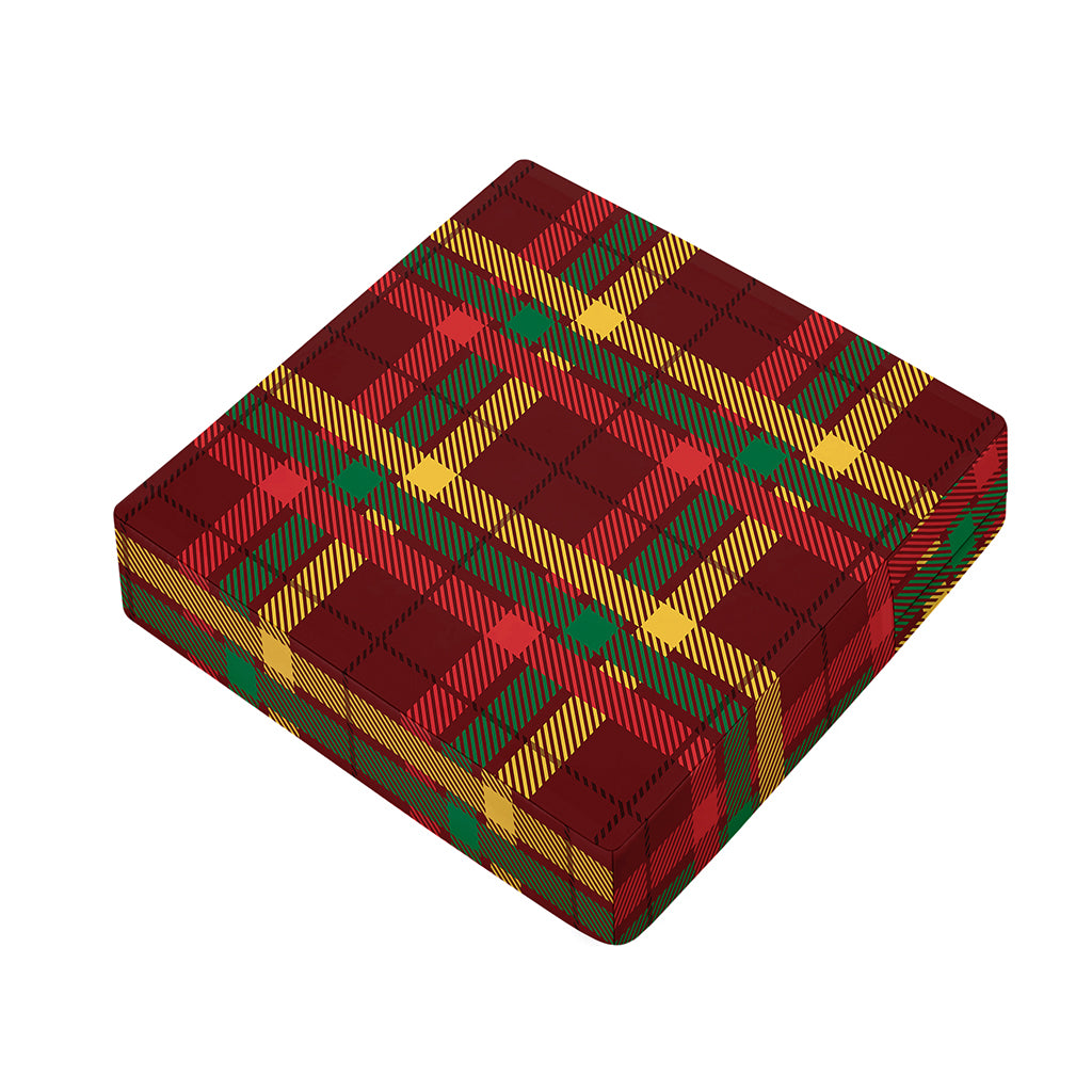 Red Green And Yellow Stewart Print Outdoor Seat Cushion Cover