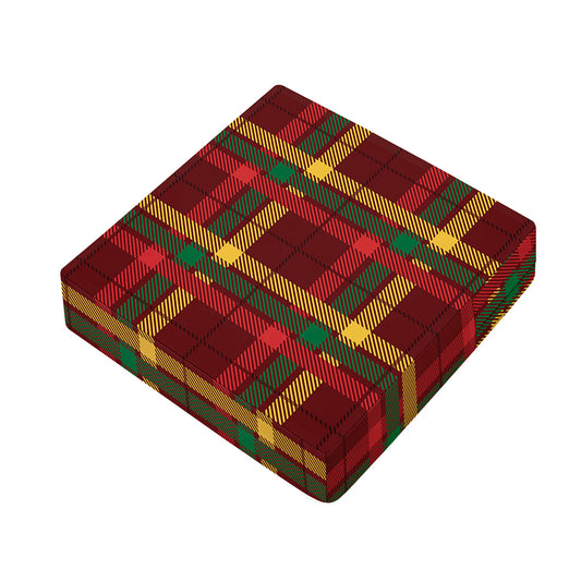 Red Green And Yellow Stewart Print Outdoor Seat Cushion Cover