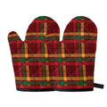 Red Green And Yellow Stewart Print Oven Mitts