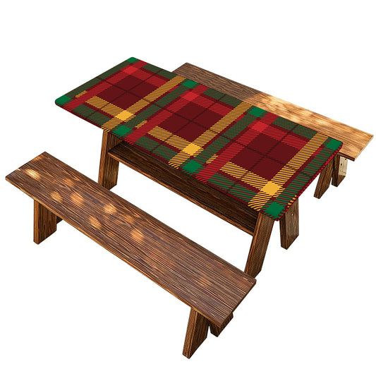 Red Green And Yellow Stewart Print Picnic Table Cover