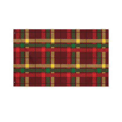Red Green And Yellow Stewart Print Polyester Flag