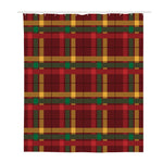 Red Green And Yellow Stewart Print Polyester Shower Curtain
