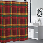 Red Green And Yellow Stewart Print Premium Shower Curtain