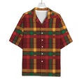 Red Green And Yellow Stewart Print Rayon Hawaiian Shirt