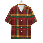 Red Green And Yellow Stewart Print Rayon Hawaiian Shirt