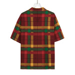 Red Green And Yellow Stewart Print Rayon Hawaiian Shirt