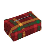 Red Green And Yellow Stewart Print Rectangle Tissue Box Cover