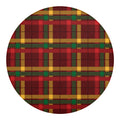 Red Green And Yellow Stewart Print Round Blanket