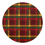 Red Green And Yellow Stewart Print Round Blanket