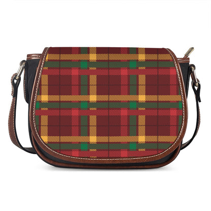 Red Green And Yellow Stewart Print Saddle Bag