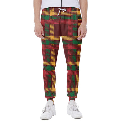 Red Green And Yellow Stewart Print Scuba Joggers