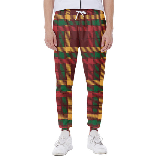 Red Green And Yellow Stewart Print Scuba Joggers