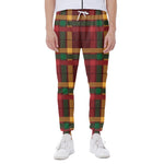 Red Green And Yellow Stewart Print Scuba Joggers