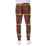 Red Green And Yellow Stewart Print Scuba Joggers