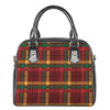 Red Green And Yellow Stewart Print Shoulder Handbag